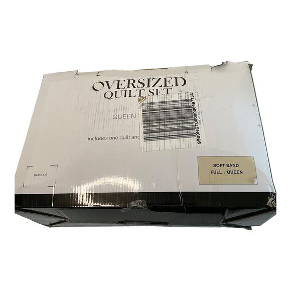 Southshore Fine Linens Oversized Lightweight 3 Pc Quilt Set Beige Full/Queen - Picture 4 of 4